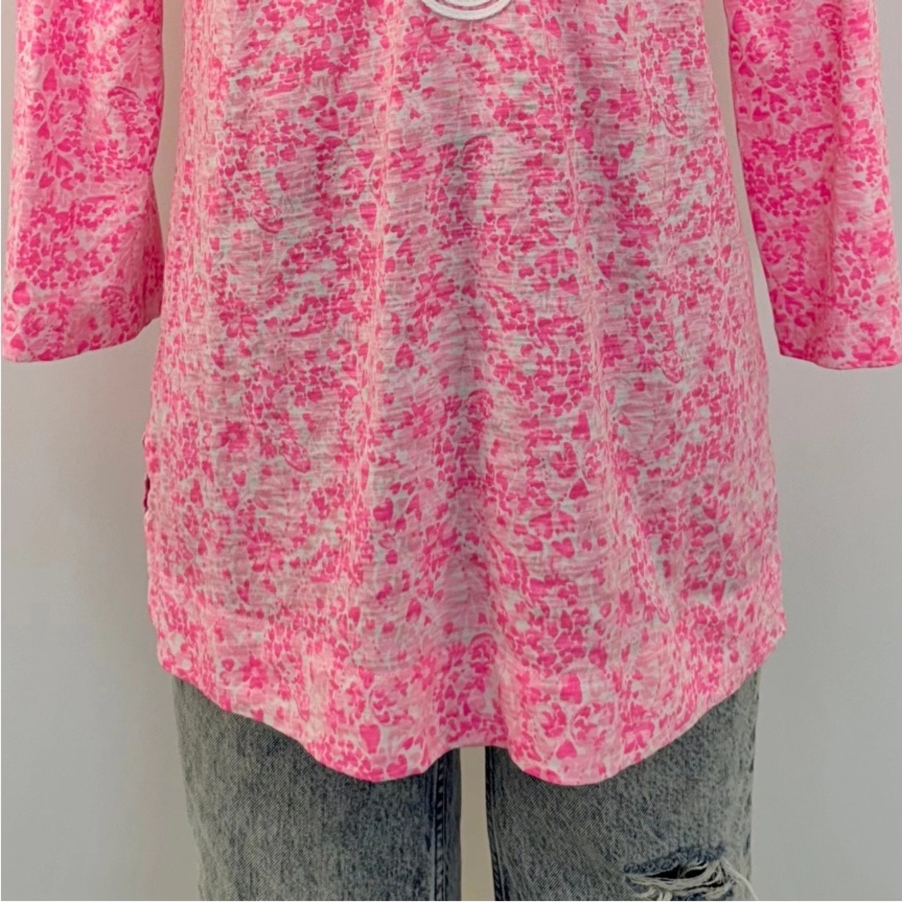 Lilly Pulitzer Kaia Knit Tunic Pink “Invest A Gator”Floral print Cotton EUC M - Picture 3 of 8